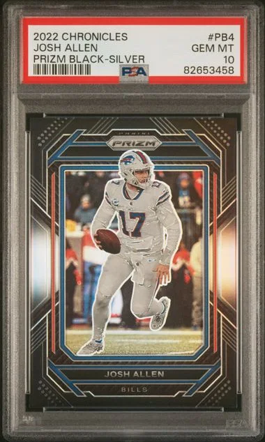 2022 Panini Chronicles Josh Allen Prizm Black Silver #PB4 card image
