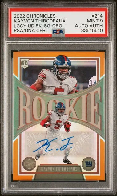 2022 Panini Chronicles Kayvon Thibodeaux Legacy Update Rookies Signature-Orange #214 card image