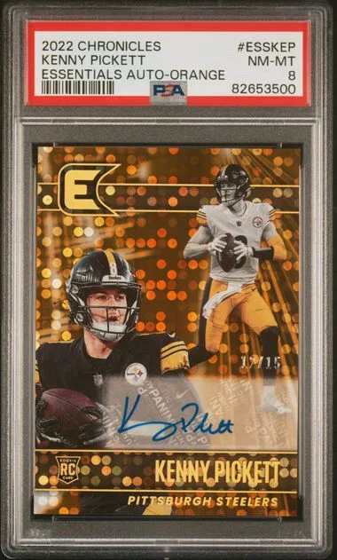 2022 Panini Chronicles Kenny Pickett Essentials Autographs Orange #ESS-KEP card image