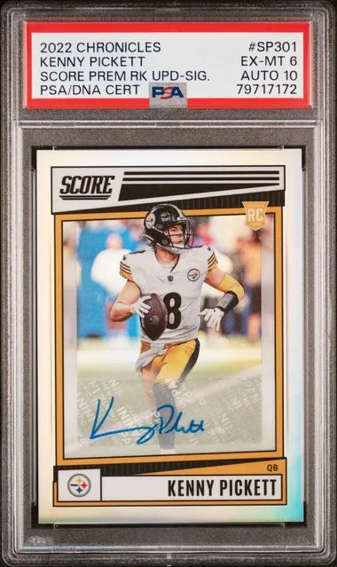 2022 Panini Chronicles Kenny Pickett Score Premium Rookies Update Signature #Sp301 card image