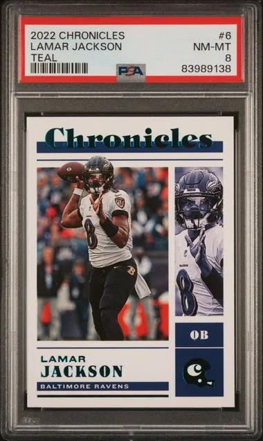 2022 Panini Chronicles Lamar Jackson Teal #6 card image