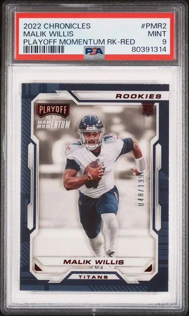2022 Panini Chronicles Malik Willis Playoff Momentum Rookies Red #PMR2 card image