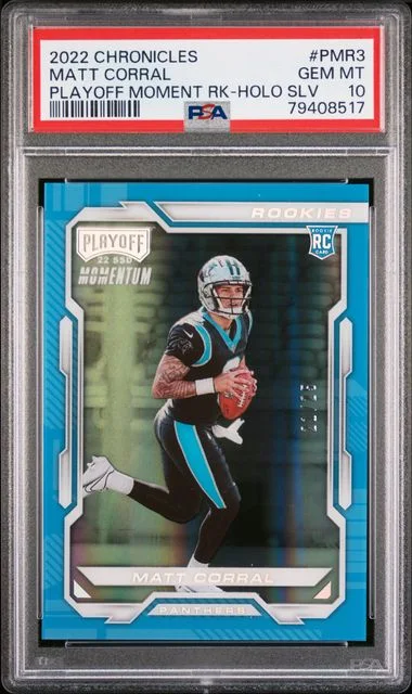 2022 Panini Chronicles Matt Corral Playoff Momentum Rookies Holo Silver #PMR3 card image