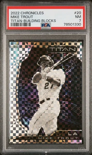 2022 Panini Chronicles Mike Trout Titan Building Blocks #20 card image