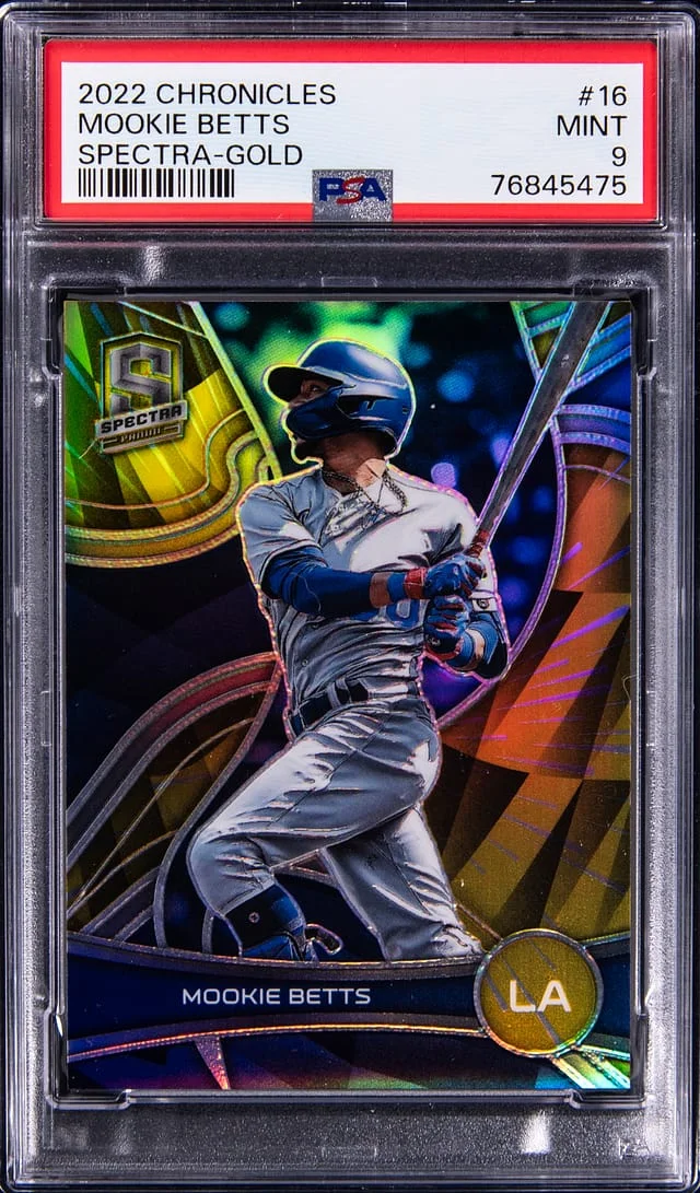 2022 Panini Chronicles Mookie Betts Spectra Gold #16 card image
