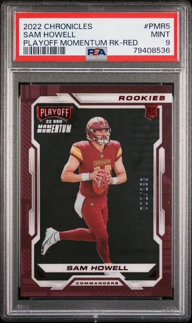 2022 Panini Chronicles Sam Howell Playoff Momentum Rookies Red #PMR5 card image