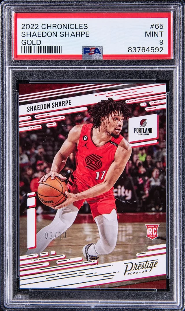 2022 Panini Chronicles Shaedon Sharpe Prestige Gold #65 card image
