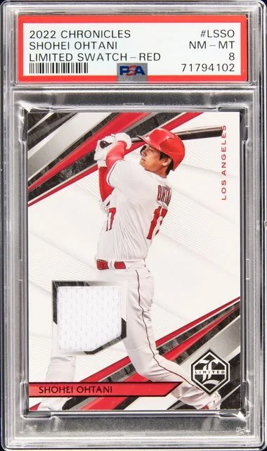 2022 Panini Chronicles Shohei Ohtani Limited Swatches Red #LS-SO card image