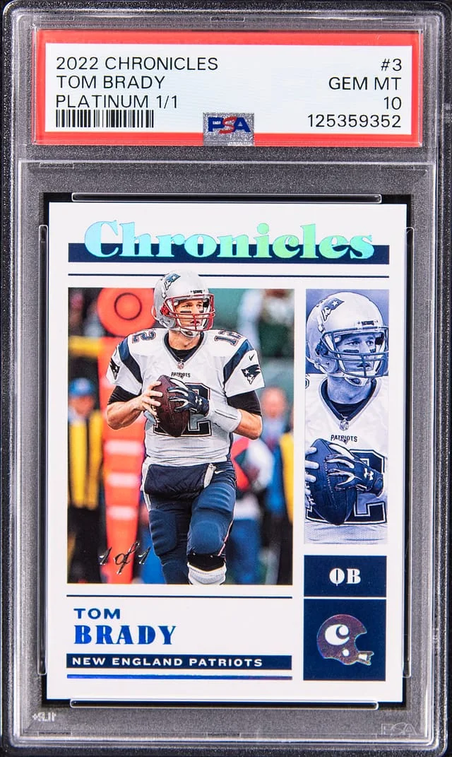 2022 Panini Chronicles Tom Brady Platinum #3 card image