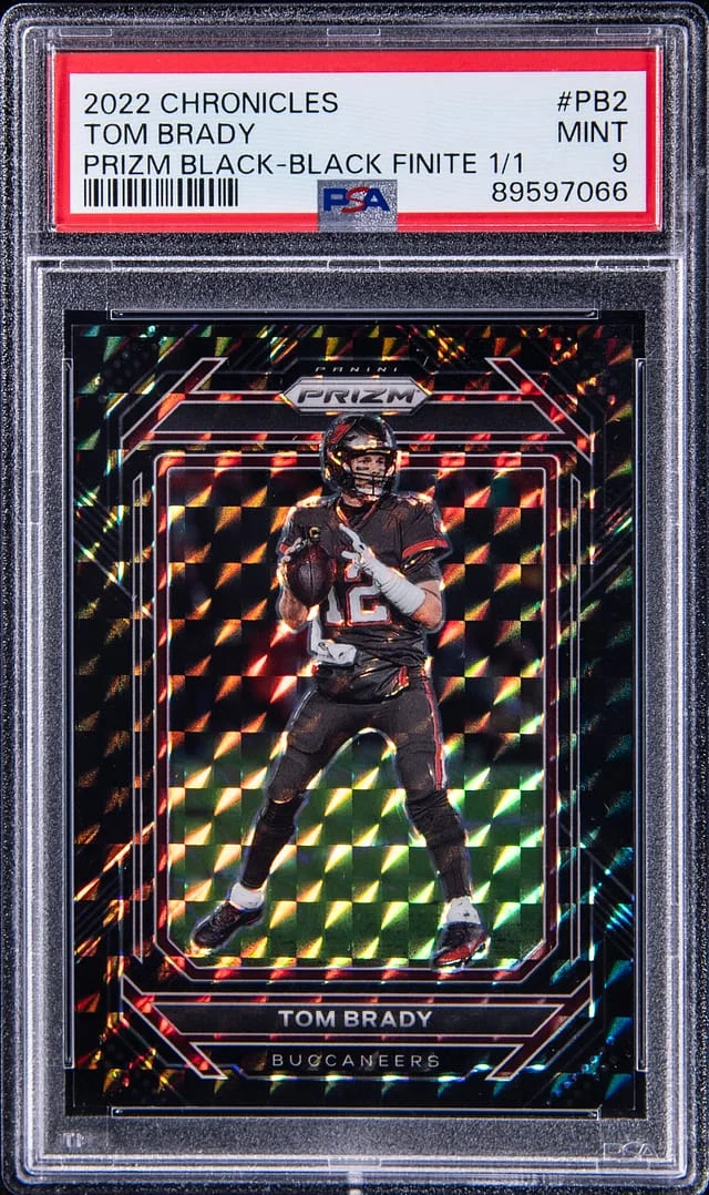 2022 Panini Chronicles Tom Brady Prizm Black Black Finite Prizm #PB-2 card image