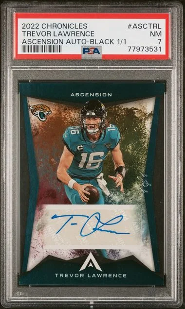 2022 Panini Chronicles Trevor Lawrence Ascension Autographs Black 1/1 #ASCTRL card image