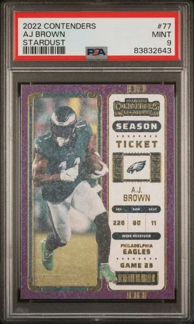 2022 Panini Contenders A.J. Brown Stardust Season Ticket #77 card image