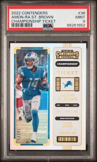 2022 Panini Contenders Amon-Ra St. Brown Championship Ticket #36 card image