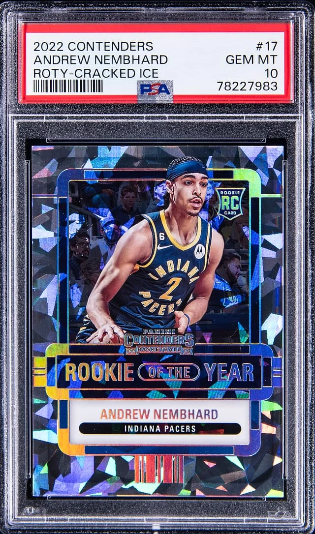 2022 Panini Contenders Andrew Nembhard of the Year Cracked Ice #17 card image