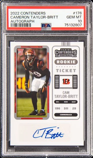 2022 Panini Contenders Cameron Taylor-Britt Ticket Autograph #176 card image