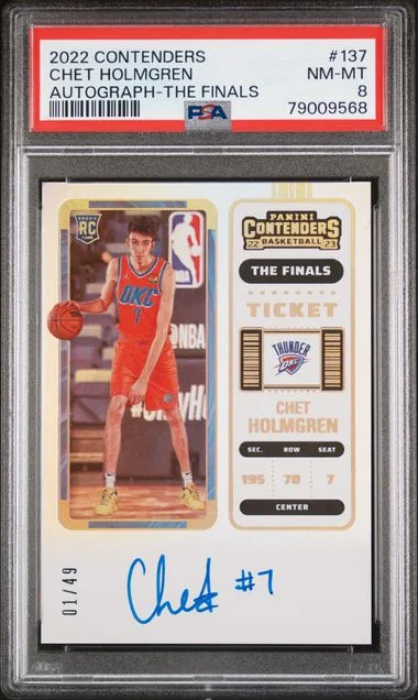 2022 Panini Contenders Chet Holmgren Autograph-The Finals #137 card image