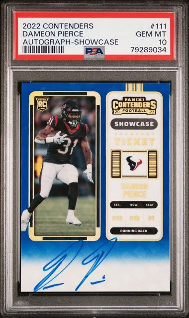 2022 Panini Contenders Dameon Pierce Variation Autograph Playoff Ticket #111 card image