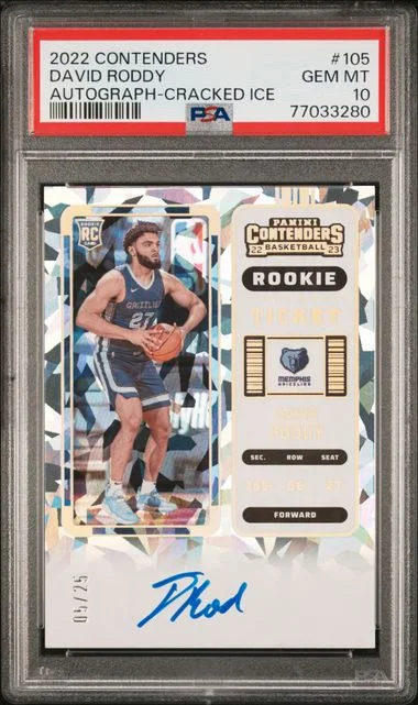 2022 Panini Contenders David Roddy Autograph-Cracked Ice #105 card image