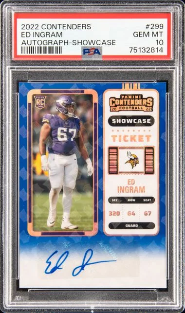 2022 Panini Contenders Ed Ingram Autograph-Ticket Stub #299 card image