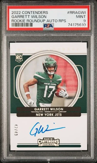 2022 Panini Contenders Garrett Wilson Roundup Autograph Rps #RRAGWI card image