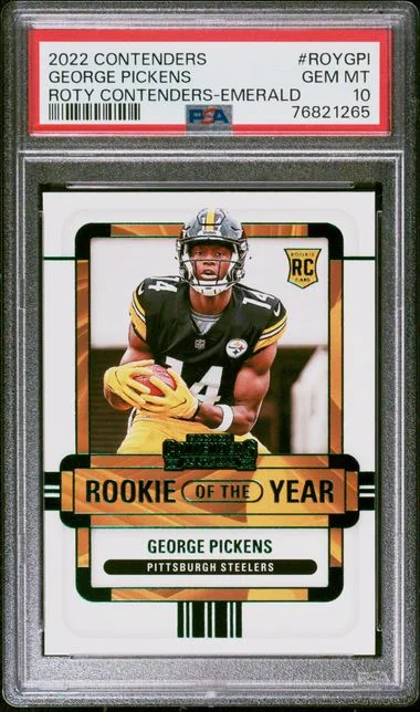 2022 Panini Contenders George Pickens Of The Year Contenders Emerald #ROY-GPI card image