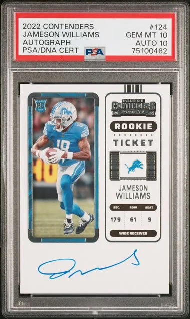 2022 Panini Contenders Jameson Williams Autograph #124 card image