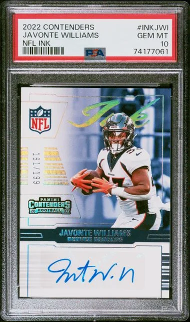 2022 Panini Contenders Javonte Williams NFL Ink #INKJWI card image