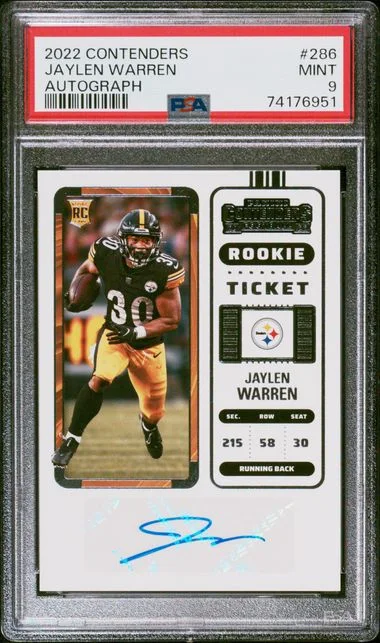 2022 Panini Contenders Jaylen Warren Ticket Autograph #286 card image