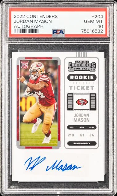 2022 Panini Contenders Jordan Mason Ticket Autograph #204 card image