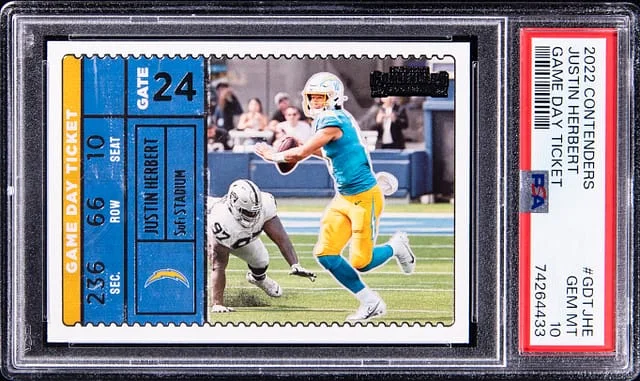 2022 Panini Contenders Justin Herbert Game Day Tickets #GDT-JHE card image