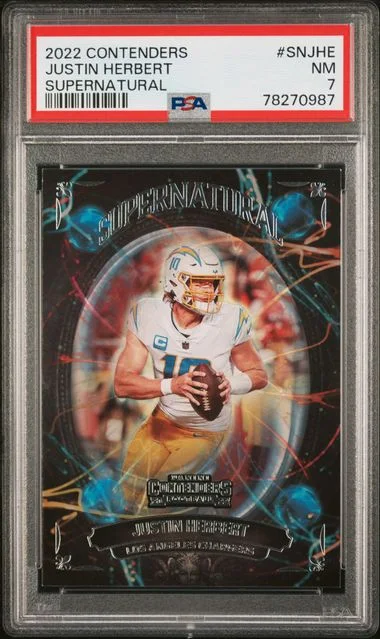 2022 Panini Contenders Justin Herbert Supernatural #SN-JHE card image