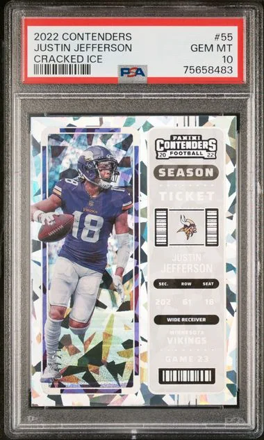 2022 Panini Contenders Justin Jefferson Cracked Ice #55 card image