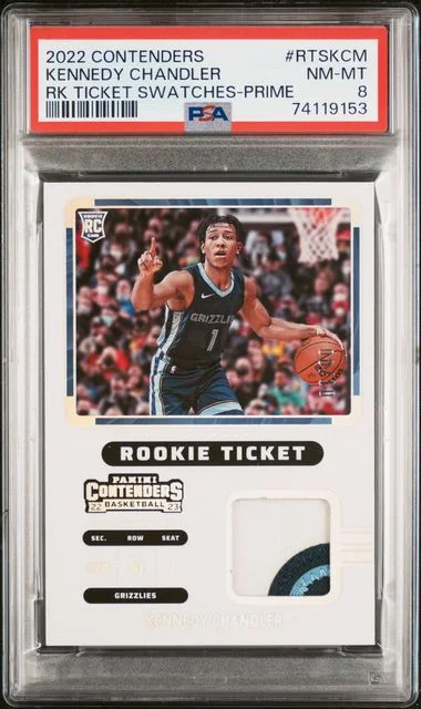 2022 Panini Contenders Kennedy Chandler Ticket Swatches Prime #RTS-KCM card image