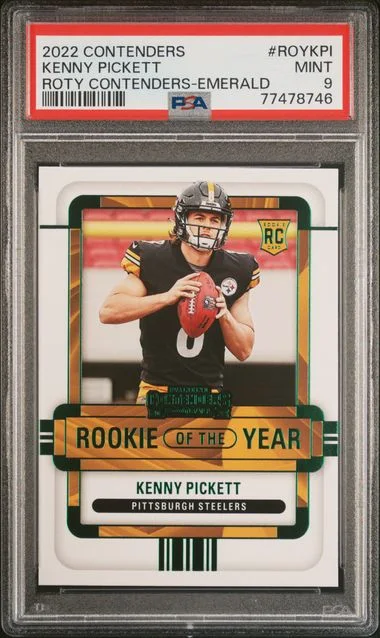 2022 Panini Contenders Kenny Pickett Of The Year Contenders Emerald #ROY-KPI card image
