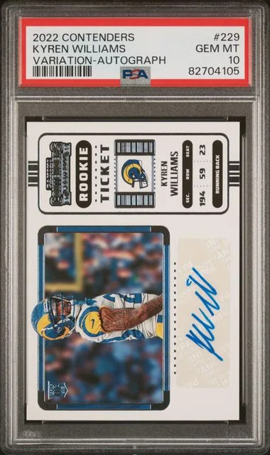 2022 Panini Contenders Kyren Williams Variation-Autograph #229 card image