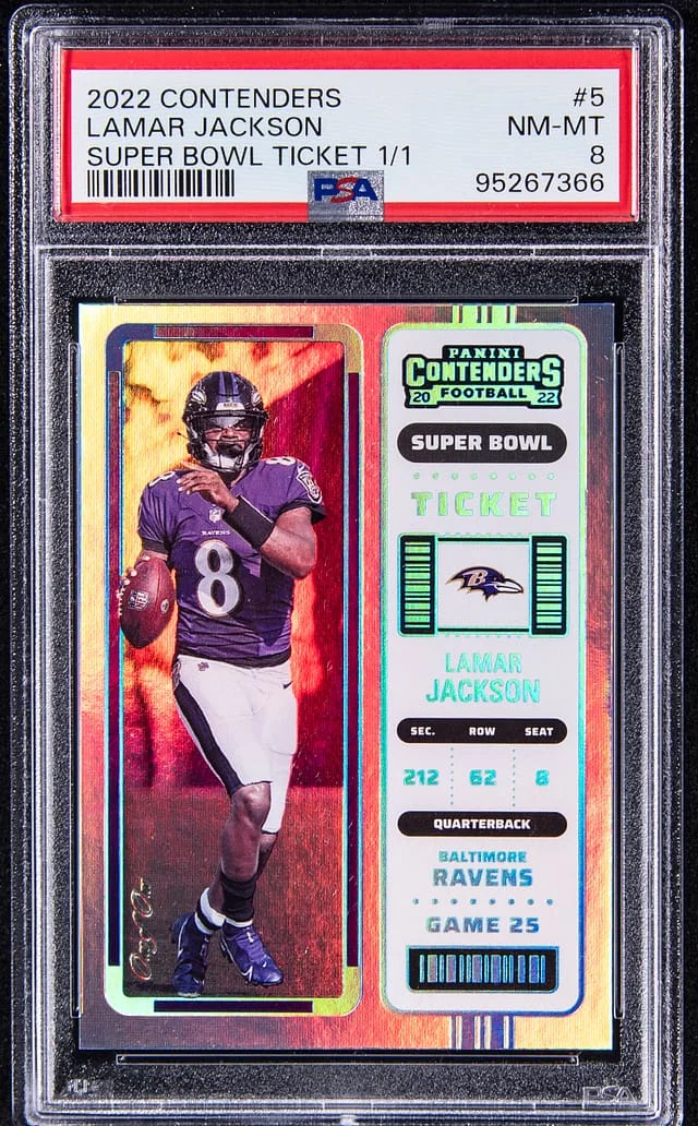 2022 Panini Contenders Lamar Jackson Super Bowl Ticket #5 card image