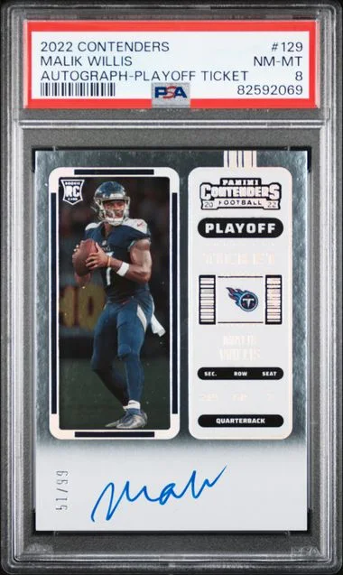 2022 Panini Contenders Malik Willis Autograph-Playoff Ticket #129 card image