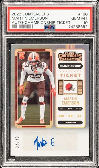 2022 Panini Contenders Martin Emerson Autograph-Championship Ticket #180 card image