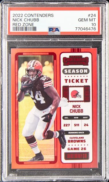 2022 Panini Contenders Nick Chubb Red Zone #24 card image