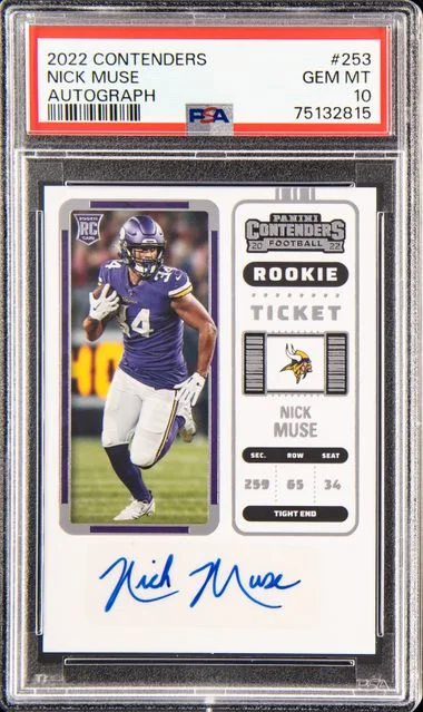 2022 Panini Contenders Nick Muse Ticket Autograph #253 card image