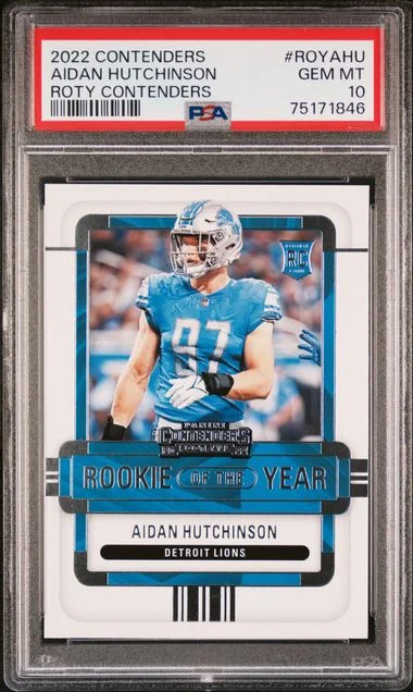 2022 Panini Contenders Of The Year Contenders Royahu Aidan Hutchinson #no-number card image