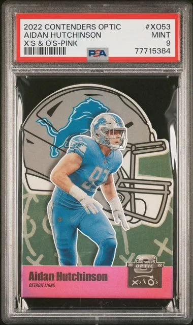 2022 Panini Contenders Optic Aidan Hutchinson X's & O's Pink #Xo53 card image