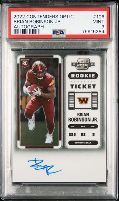 2022 Panini Contenders Optic Brian Robinson Jr. Autograph #106 card image
