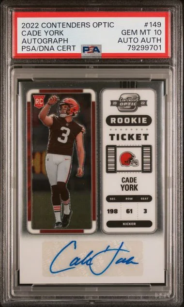 2022 Panini Contenders Optic Cade York Autograph #149 card image