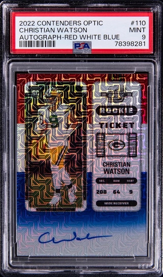 2022 Panini Contenders Optic Christian Watson Autograph #110 card image