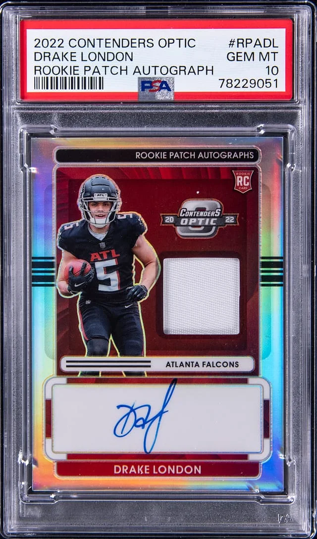 2022 Panini Contenders Optic Drake London Patch Autograph #RPADL card image