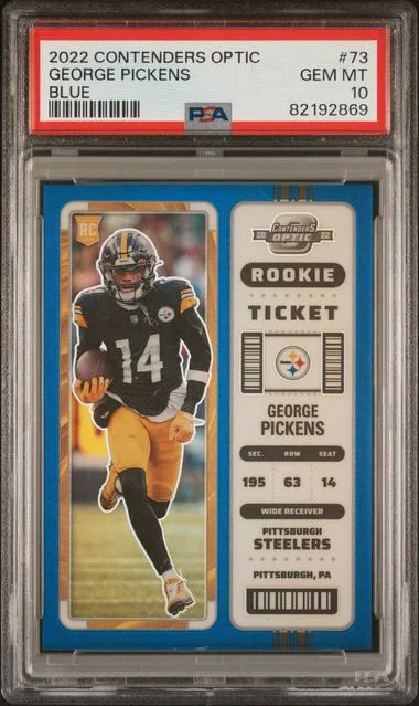 2022 Panini Contenders Optic George Pickens Blue #73 card image