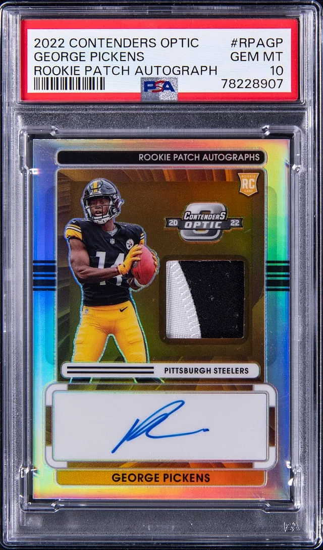 2022 Panini Contenders Optic George Pickens Patch Autograph #RPAGP card image