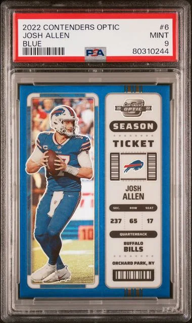 2022 Panini Contenders Optic Josh Allen Blue #6 card image