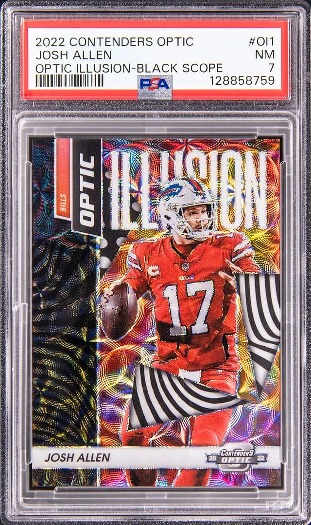 2022 Panini Contenders Optic Josh Allen Illusion Black Scope #OI-1 card image